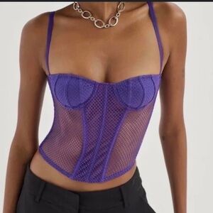 Urban Outfitters Purple Mesh Corset Top